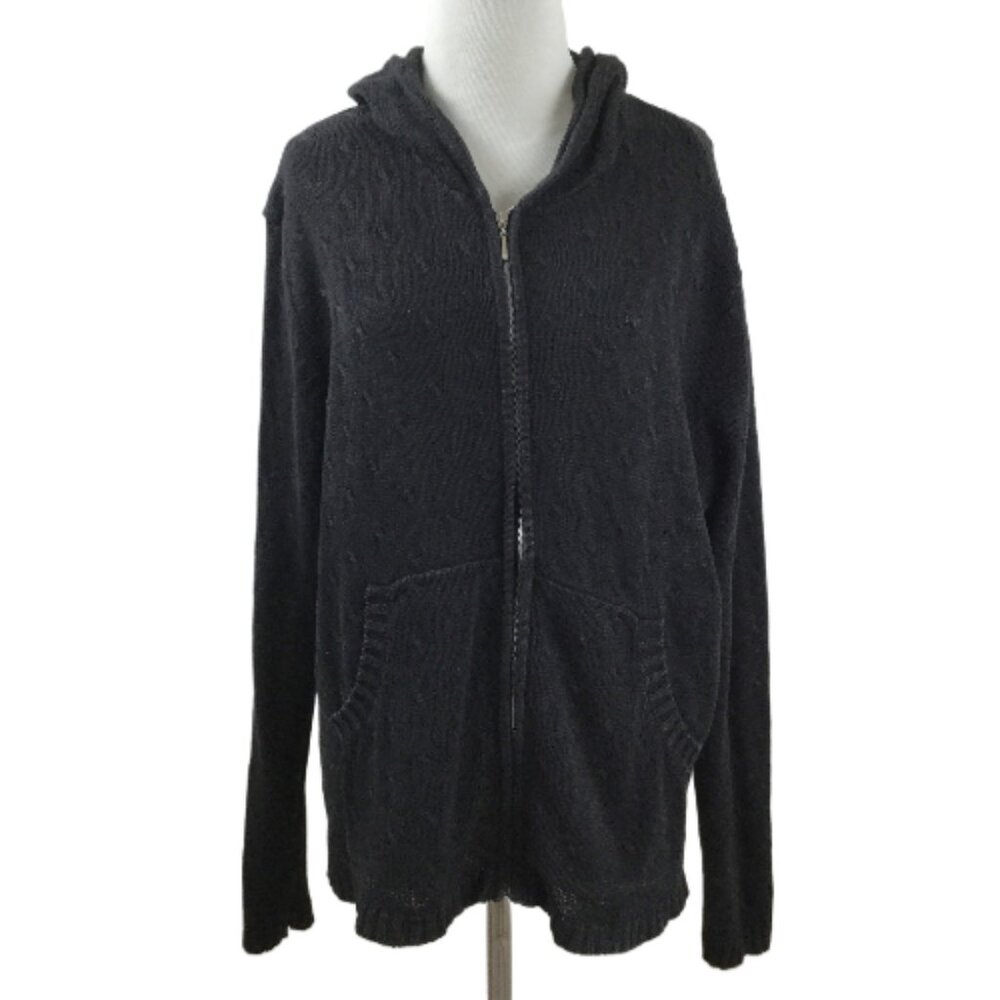 Designer Originals Studio Charcoal Ramie Blend Hooded Jacket l